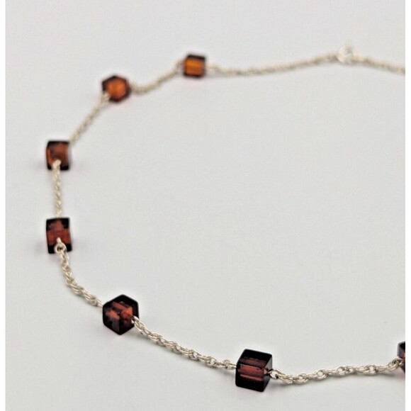 Sterling Silver 925 Baltic Amber Faceted Beads Stations Two Necklaces - Picture 12 of 16